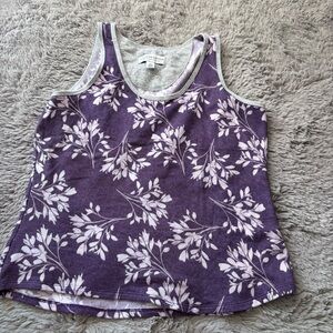 Karen Neuburger live love lounge Purple and White Floral Tank Top L